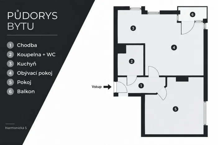 Pronájem bytu 2+kk, Praha - Stodůlky, Harmonická, 52 m2