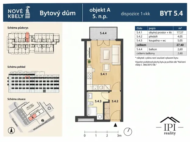 Pronájem bytu 1+kk, Praha, Mladoboleslavská, 27 m2