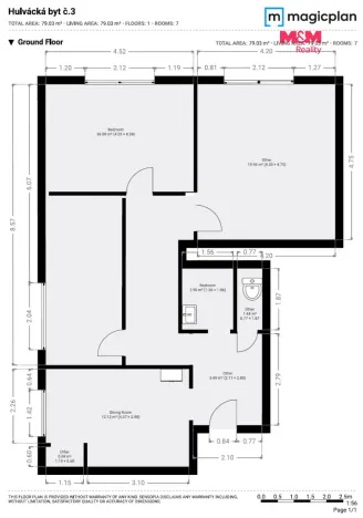 Pronájem bytu 3+1, Ostrava - Zábřeh, Hulvácká, 79 m2