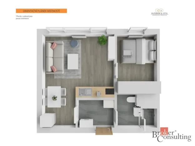 Pronájem bytu 2+kk, Praha - Hlubočepy, Lamačova, 32 m2