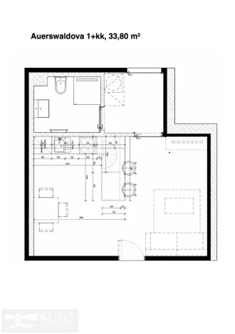 Pronájem bytu 1+kk, Brno, Auerswaldova, 34 m2