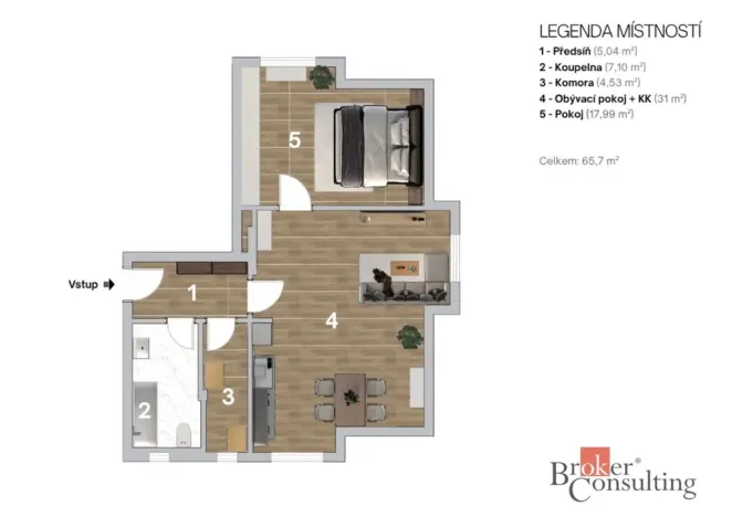 Prodej bytu 2+kk, Ostrava - Slezská Ostrava, Na Jánské, 65 m2