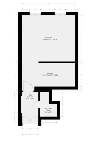 Pronájem bytu 1+kk, Praha - Karlín, Hybešova, 33 m2