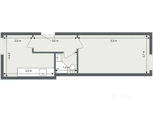 Pronájem bytu 1+1, Jablonec nad Nisou, Nádražní, 28 m2