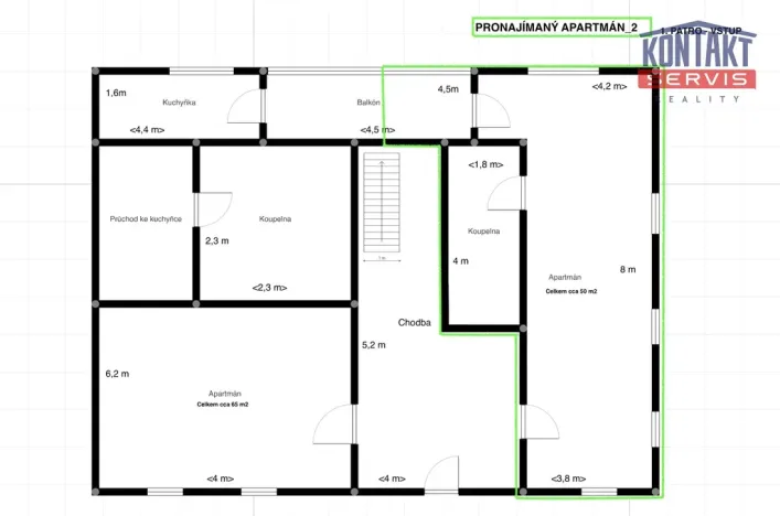 Pronájem bytu 1+kk, Prachatice - Oseky, 50 m2