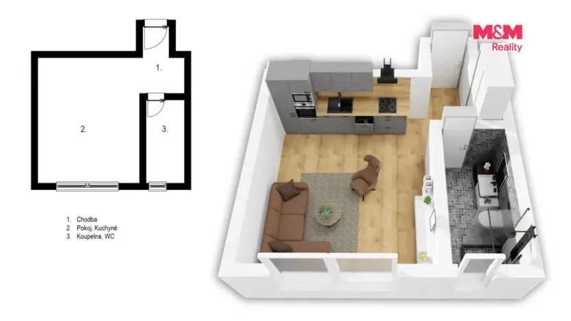 Prodej bytu 1+kk, Praha - Vysočany, Kolbenova, 22 m2