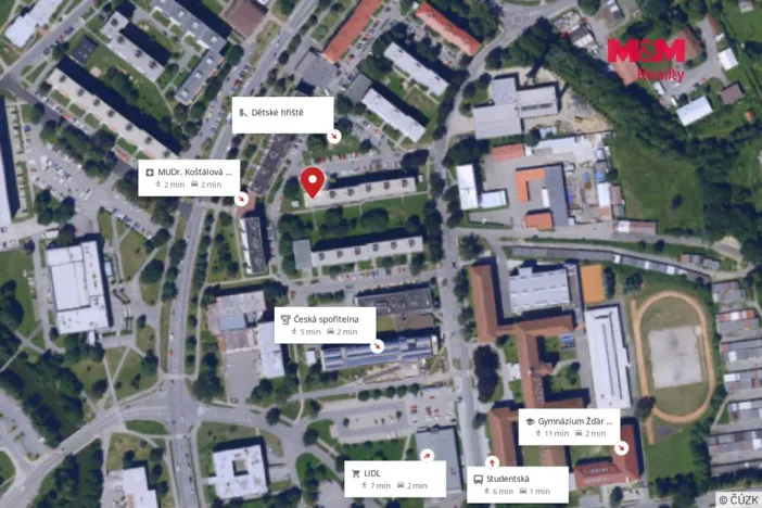Pronájem bytu 2+1, Žďár nad Sázavou - Žďár nad Sázavou 4, Studentská, 53 m2