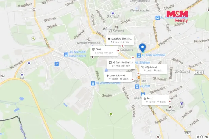 Prodej pozemku pro bydlení, Aš, Šaldova, 912 m2