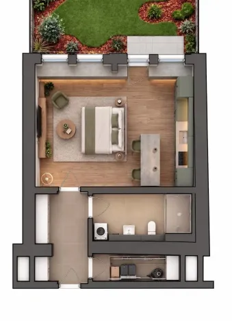 Pronájem bytu 1+kk, Praha - Zbraslav, Elišky Přemyslovny, 41 m2