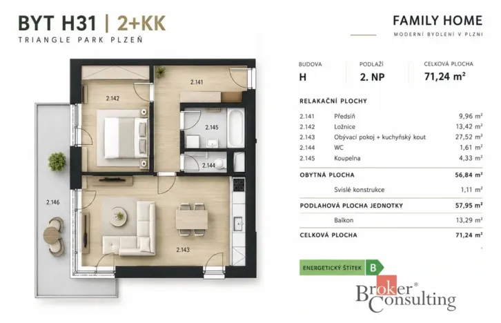 Pronájem bytu 2+kk, Plzeň - Jižní Předměstí, Železná, 57 m2