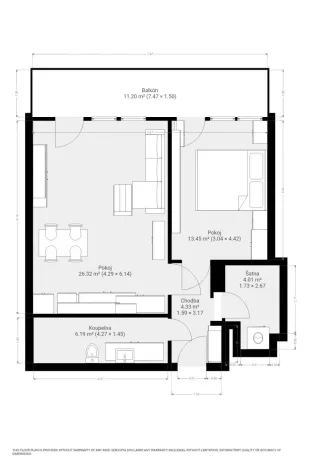 Pronájem bytu 2+kk, Brno - Sadová, Menšíkova, 60 m2