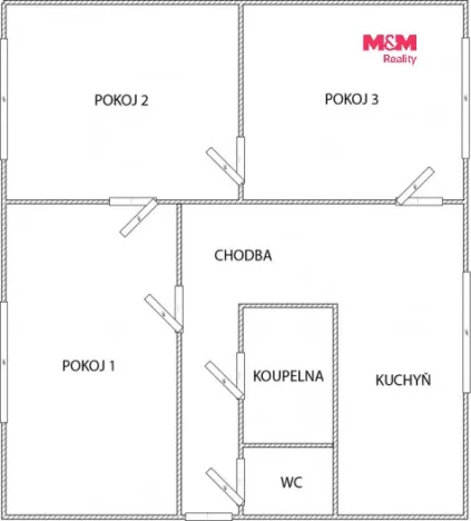 Prodej bytu 3+1, Osek, Hrdlovská, 55 m2