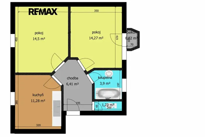 Pronájem bytu 2+1, Nymburk, Maršála Koněva, 47 m2