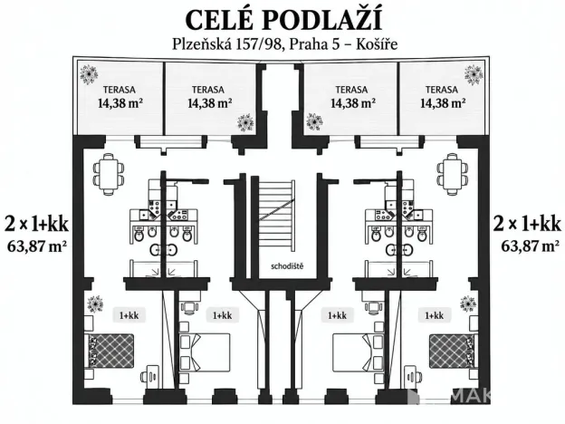 Prodej atypického bytu, Praha - Smíchov, Plzeňská, 190 m2