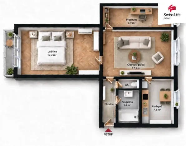Prodej bytu 3+1, Znojmo, Přímětická, 67 m2