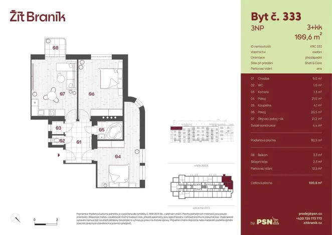 Prodej bytu 3+kk, Praha, Ke Krči, 78 m2