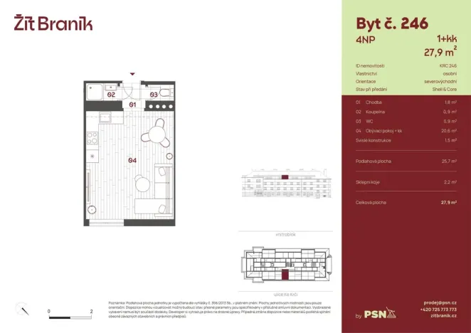 Prodej bytu 1+kk, Praha, Ke Krči, 24 m2