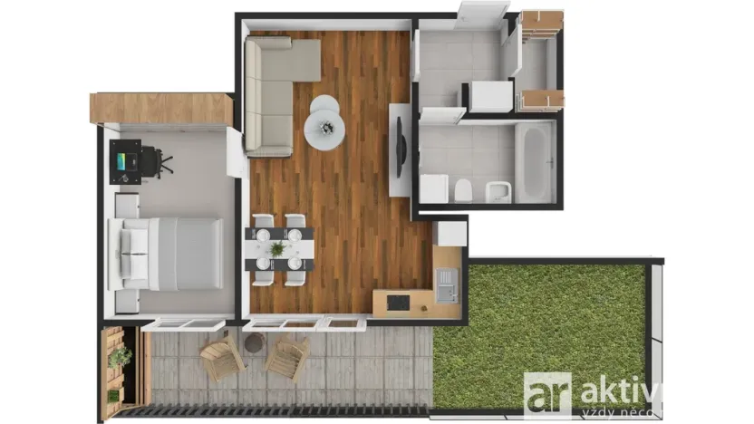 Pronájem bytu 2+kk, Praha - Smíchov, Na Císařce, 49 m2