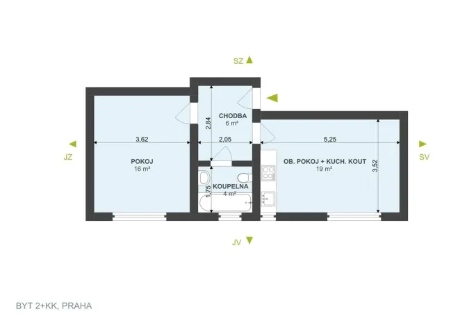Prodej bytu 2+kk, Praha, Dolnoměcholupská, 45 m2