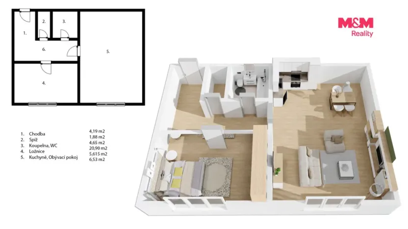 Pronájem bytu 2+kk, Nymburk, Palackého třída, 77 m2