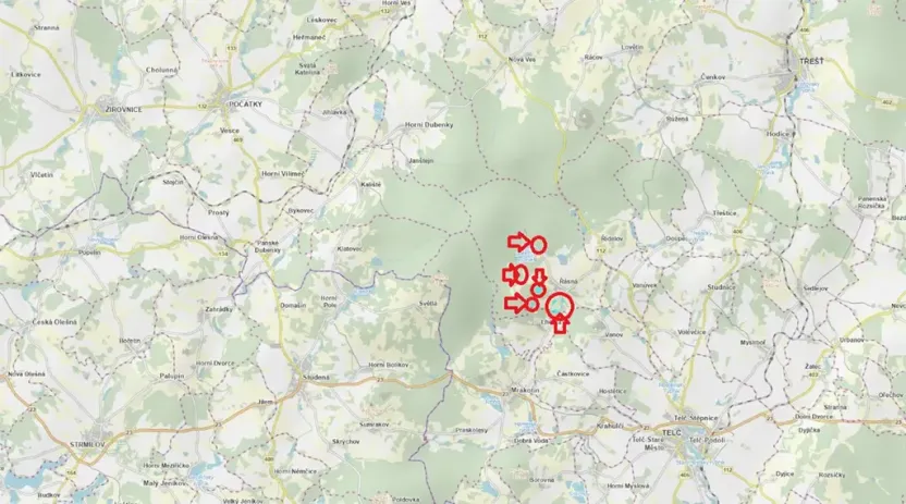 Prodej podílu lesa, Řásná, 3197 m2