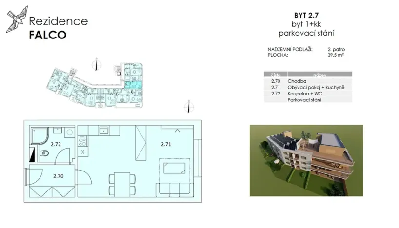 Prodej bytu 1+kk, Bakov nad Jizerou, 40 m2