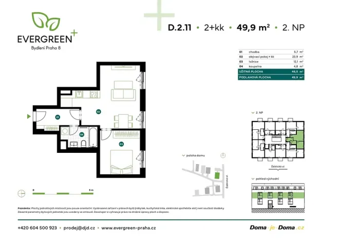 Prodej bytu 2+kk, Praha - Ďáblice, Ďáblická, 50 m2