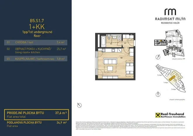 Prodej bytu 1+kk, Kolín, Brankovická, 38 m2