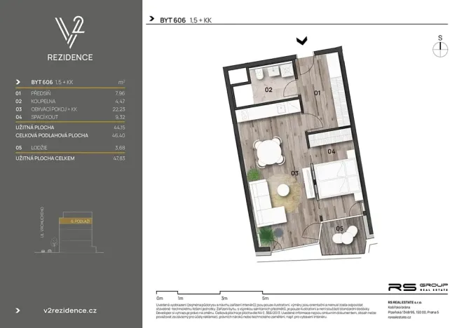 Prodej bytu 2+kk, Praha - Košíře, Hlaváčkova, 46 m2