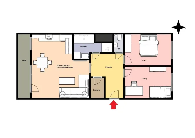 Pronájem bytu 3+kk, Odolena Voda, Československé armády, 76 m2