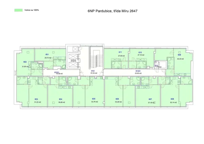 Pronájem bytu 2+kk, Pardubice, třída Míru, 53 m2