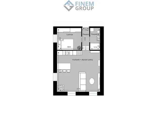 Prodej bytu 2+kk, České Budějovice, 41 m2