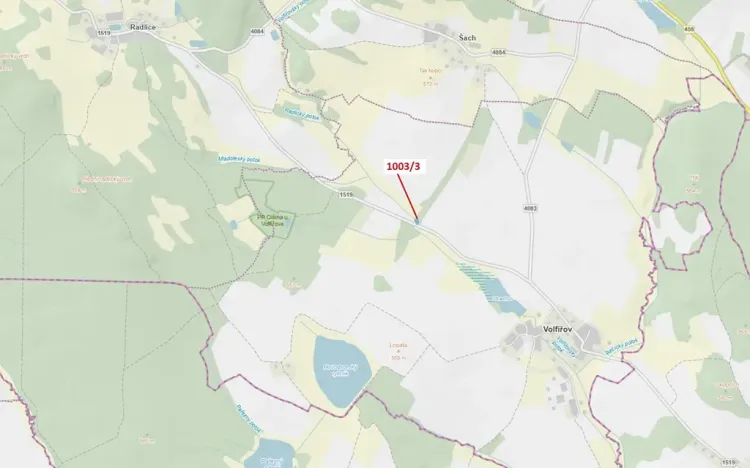 Dražba lesa, Volfířov, 1093 m2
