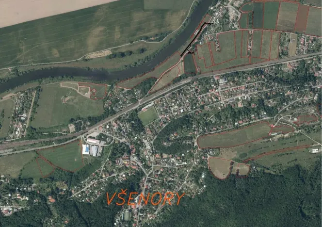 Prodej pozemku, Všenory, 601 m2