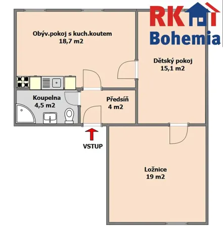 Pronájem bytu 3+kk, Český Brod, Krále Jiřího, 61 m2