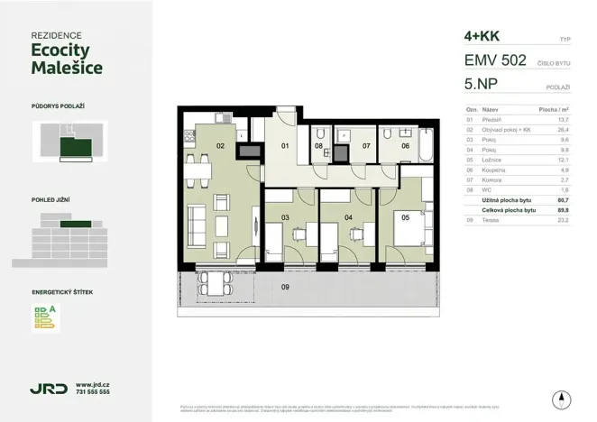Prodej bytu 4+kk, Praha - Malešice, Univerzitní, 90 m2