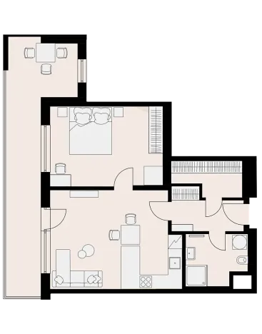 Pronájem bytu 2+kk, Praha - Hlubočepy, Vítové, 53 m2