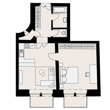 Pronájem bytu 2+kk, Praha, Myslíkova, 63 m2