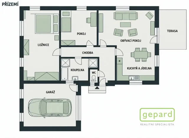 Pronájem rodinného domu, Skorkov - Podbrahy, 81 m2