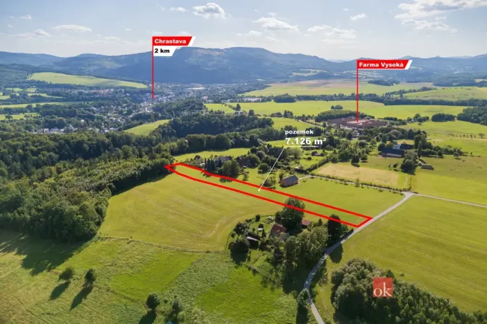 Prodej louky, Chrastava - Horní Chrastava, Frýdlantská, 7126 m2