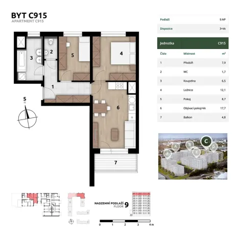 Prodej bytu 3+kk, Praha - Hostivař, U továren, 59 m2