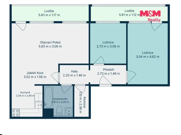 Prodej bytu 3+kk, Milovice - Mladá, Višňová, 66 m2