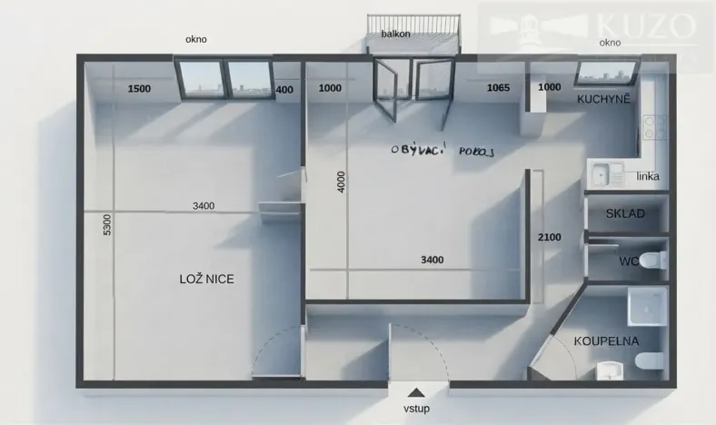 Pronájem bytu 2+1, Praha, Lounských, 57 m2
