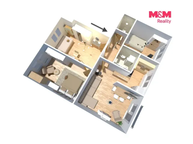 Prodej bytu 4+1, Milovice - Mladá, Spojovací, 70 m2