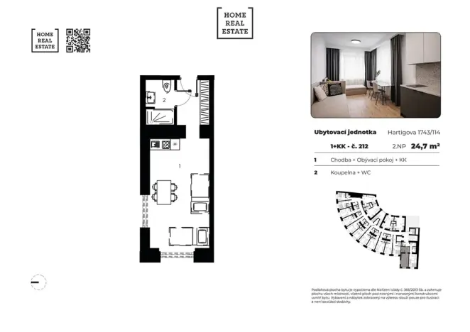 Prodej bytu 1+kk, Praha - Žižkov, Hartigova, 25 m2