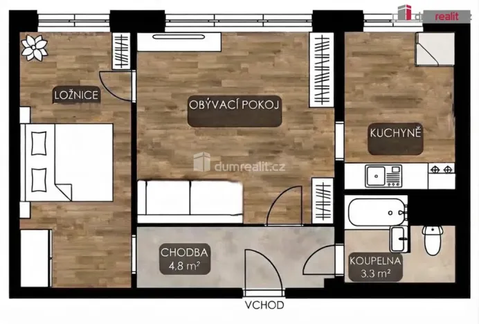 Prodej bytu 2+1, Frenštát pod Radhoštěm, Fr. Horečky, 46 m2