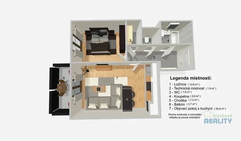 Prodej bytu 2+kk, Praha - Modřany, Kolmanova, 54 m2