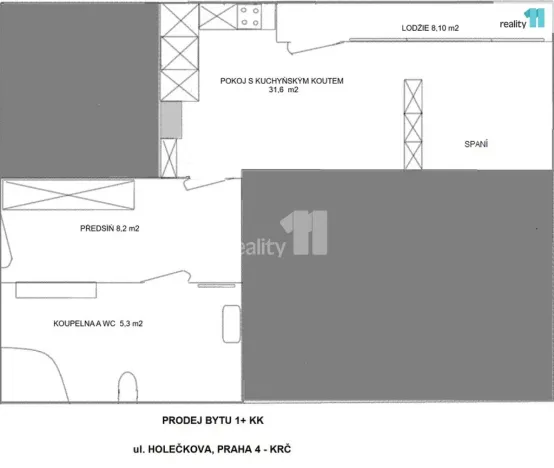 Prodej bytu 1+kk, Praha - Krč, Hudečkova, 53 m2