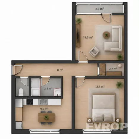 Prodej bytu 2+1, Ostrava - Výškovice, Lumírova, 61 m2