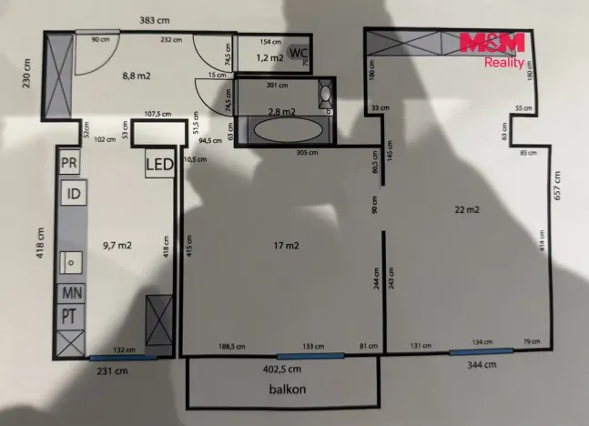 Prodej bytu 2+1, Ostrava - Poruba, nábřeží Svazu protifašistických bojovníků, 60 m2
